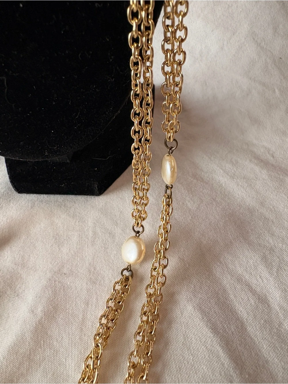 Gold Multi-Strand Pearl Accent Necklace - Women Jewelry